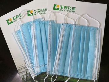 Blue Personal Care Medical Supplies Three Layer Non Woven Face Mask With Elastic