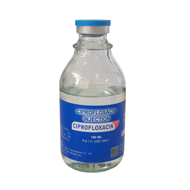 Ciprofloxacin Lactate and sodium chloride Injection，200mg ：100ml /Glass Bottle