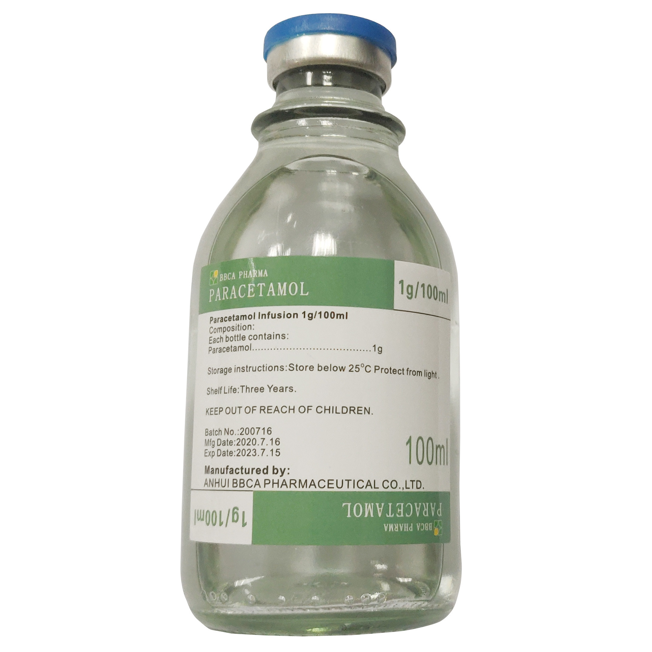 Sterile 100ml Colorless Liquid Paracetamol Injection Colorless or